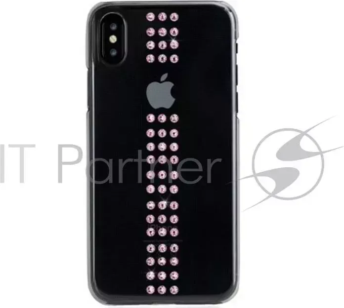 Чехол Bling My Thing для iPhone XS Max, с кристаллами Swarovski. Материал пластик. Коллекция Stripe. Дизайн Light Rose. Цвет прозрачный.