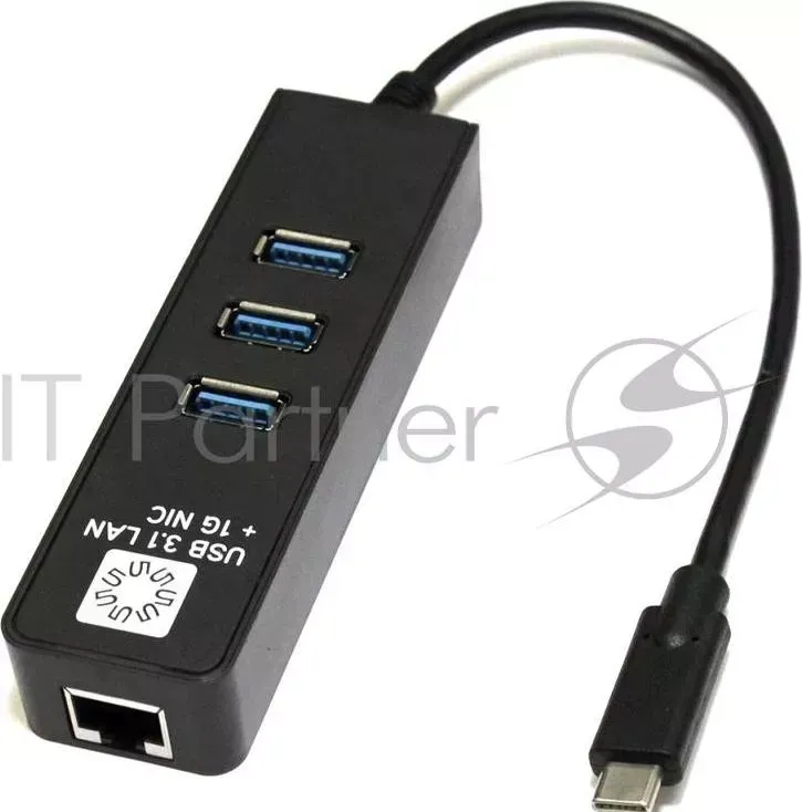 Кабель-адаптер 5bites UA3C 45 10BK USB3.1 / 3*USB3.0 / RJ45 1G / BLACK