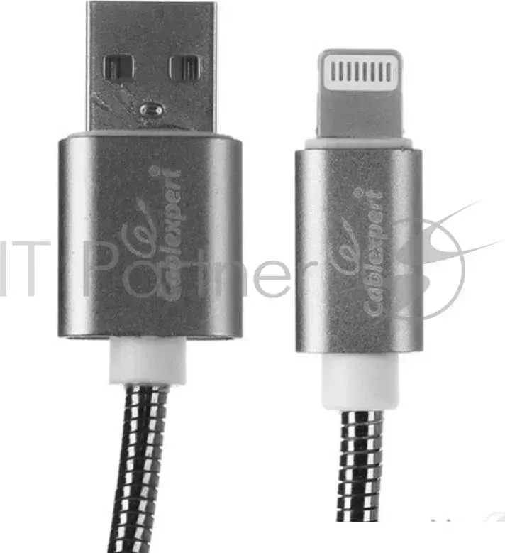 Кабель CABLEXPERT для Apple CC G APUSB02Gy 0.5M, AM/Lightning, серия Gold, длина 0.5м, титан, блистер