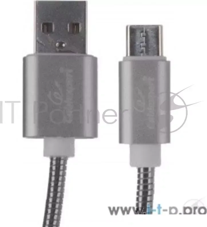 Кабель USB 2.0 CABLEXPERT CC G C02Gy 1M, AM/Type C, серия Gold, длина 1м, титан, блистер