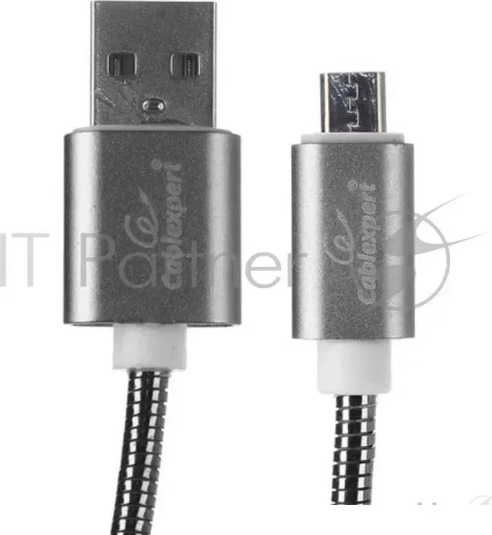 Кабель USB 2.0 CABLEXPERT CC G mUSB02Gy 1M, AM/microB, серия Gold, длина 1м, титан, блистер