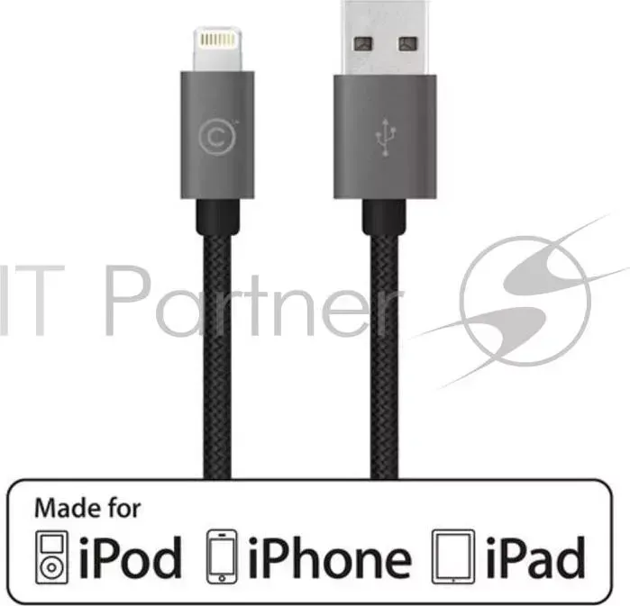 Кабель ТМ LAB.C . USB на Lightning. Длина 1,2 м., Цвет: серый.