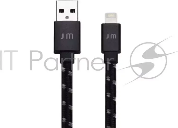 Кабель Just Mobile AluCable Flat Braided, Lightning to USB. Длина 1,2 м. Тип провода . Цвет черный.