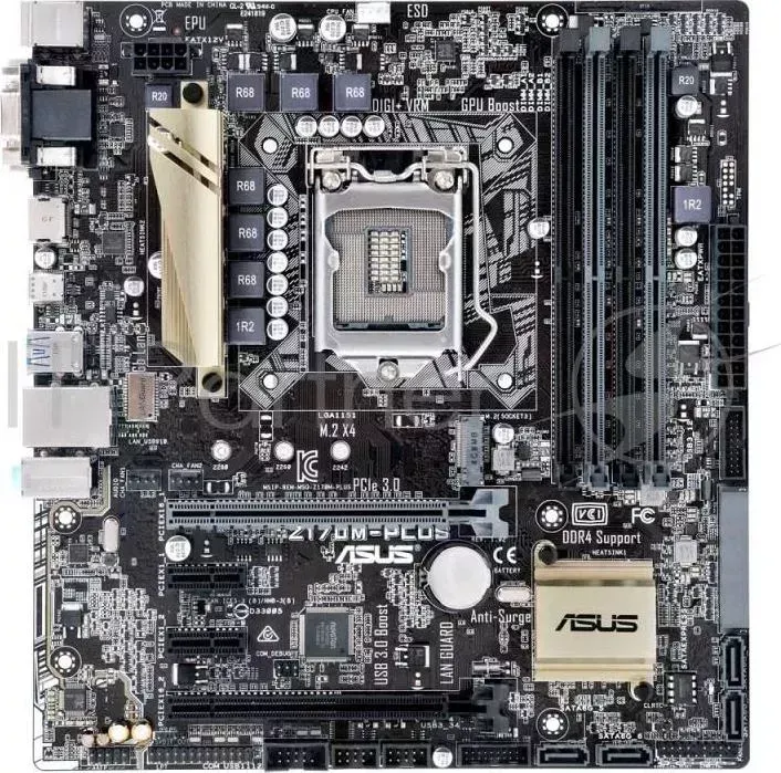 Материнская плата Asus Z170M-PLUS Soc-1151 Intel Z170 4xDDR4 mATX AC`97 8ch(7.1) GbLAN RAID+VGA+DVI+HDMI