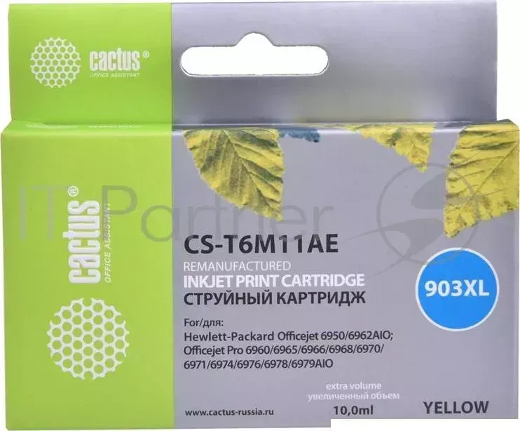 Картридж струйный CACTUS 903XL CS T6M11AE желтый 825стр. для HP OJP 6950/6960/6970