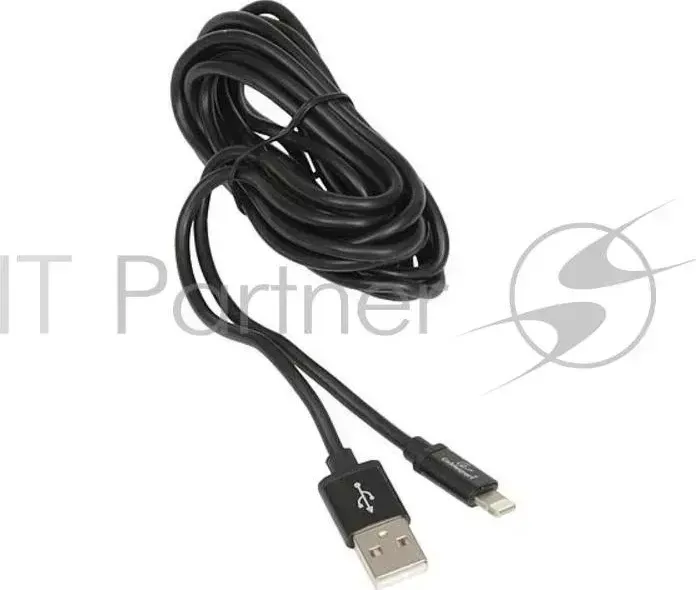 Кабель CABLEXPERT для Apple CC S APUSB01Bk 3M, AM/Lightning, серия Silver, длина 3м, черный, блистер