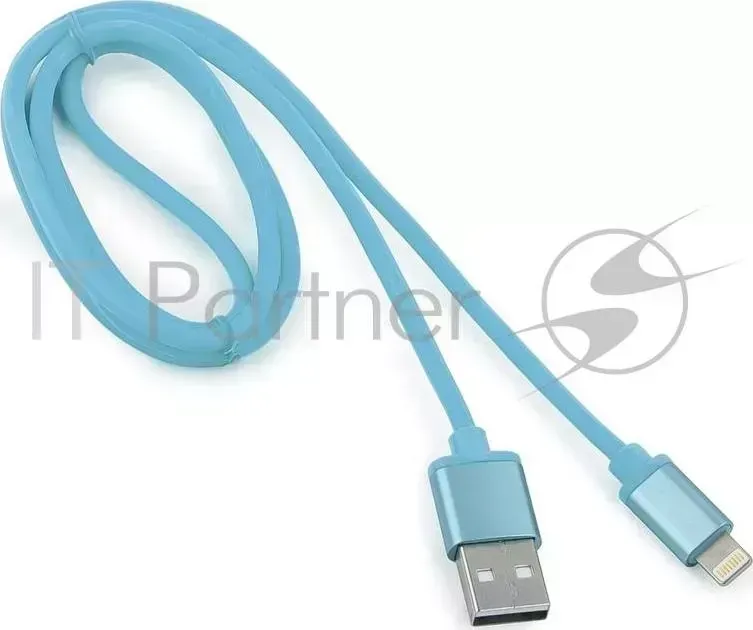 Кабель CABLEXPERT для Apple CC S APUSB01Bl 1M, AM/Lightning, серия Silver, длина 1м, синий, блистер