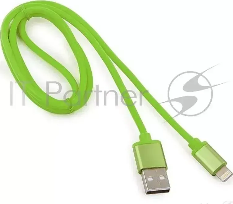 Кабель CABLEXPERT для Apple CC S APUSB01Gn 1M, AM/Lightning, серия Silver, длина 1м, зеленый, блистер