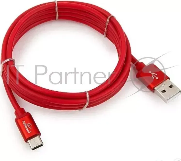 Кабель USB 2.0 CABLEXPERT CC S C01R 1.8M, AM/Type C, серия Silver, длина 1.8м, красный, блистер