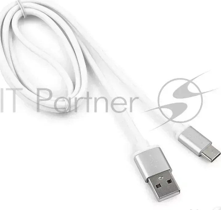 Кабель USB 2.0 CABLEXPERT CC S C01W 1M, AM/Type C, серия Silver, длина 1м, белый, блистер
