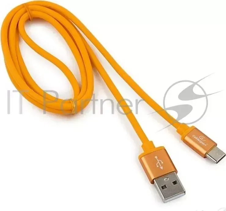 Кабель USB 2.0 CABLEXPERT CC S C01O 1M, AM/Type C, серия Silver, длина 1м, оранжевый, блистер