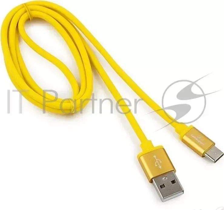 Кабель USB 2.0 CABLEXPERT CC S C01Y 1M, AM/Type C, серия Silver, длина 1м, желтый, блистер