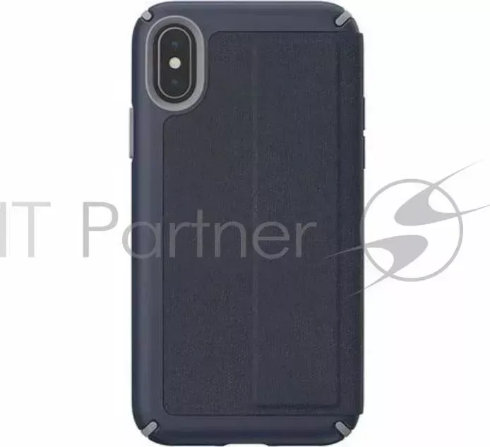 Чехол-книжка Presidio Folio для iPhone XS/X. Материал пластик, полиуретан. Цвет синий/серый.
