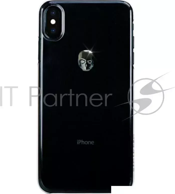 Чехол Bling My Thing для iPhone XS Max, с кристаллами Swarovski. Материал пластик. Коллекция Treasure. Дизайн Hematite Skull. Цвет прозрачный.