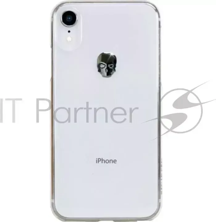 Чехол Bling My Thing для iPhone XR с кристаллами Swarovski. Коллекция Treasure. Дизайн Hematite Skull. Цвет прозрачный.