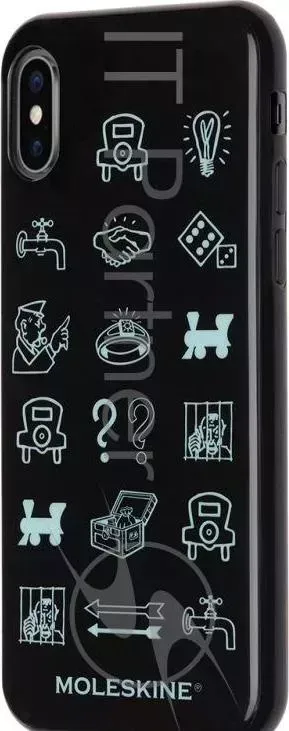 Чехол (клип-кейс) Moleskine для Apple iPhone X IPHXXX MONOPOLY Icons черный/рисунок MO2CHPXLEMOB