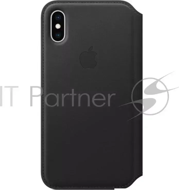 Чехол APPLE Leather Folio для iPhone XS, цвет Black черный