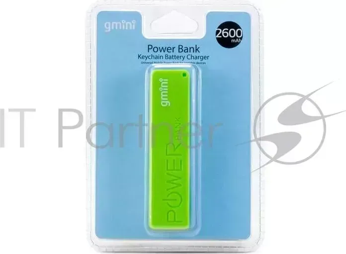 Внешний аккумулятор Gmini GM-PB026-G, 2600mAh, зелёный