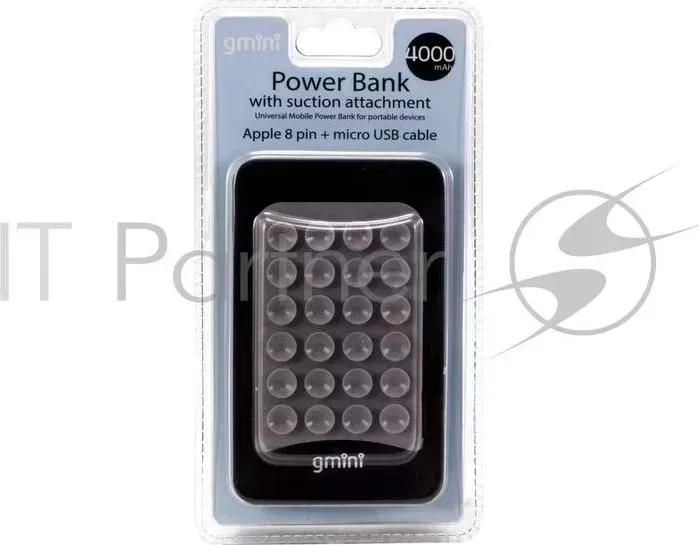 Внешний аккумулятор Gmini GM-PB040S-DC, с присосками 4000mAh gmini с