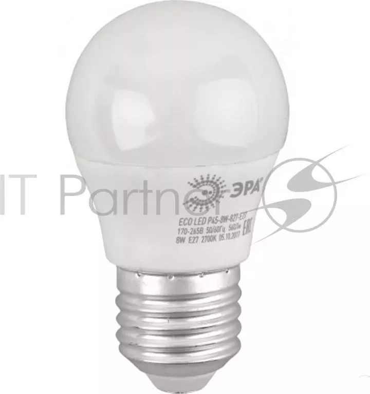 Лампа ЭРА ECO P45 8W 827 E27 диод, шар, 8Вт, тепл, E27
