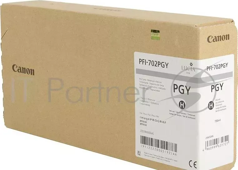 Картридж струйный CANON PFI-702 PGY фото серый для iPF9100 (2222B005)