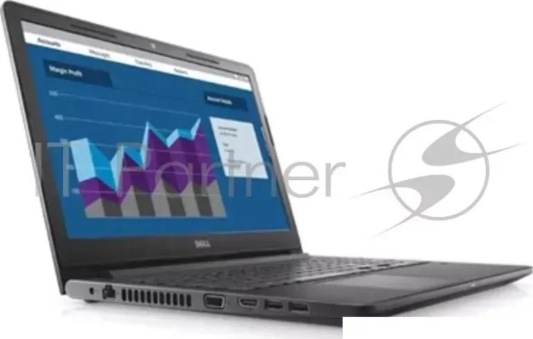 Ноутбук DELL Vostro 3568 Core i3 7020U/4Gb/1Tb/DVD RW/Intel HD Graphics 620/15.6"/HD 1366x768 /Windows 10 Home Single Language 64/black/WiFi/BT/Cam/2750mAh