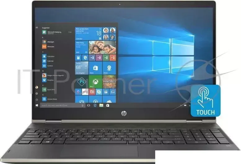 Ноутбук Hewlett-Packard HP Pavilion x360 15-cr0005ur Core i5 8250U/8Gb/1Tb/SSD128Gb/AMD Radeon 530 2Gb/15"/IPS/FHD (1920x1080)/Windows 10 64/gold/WiFi/BT/Cam