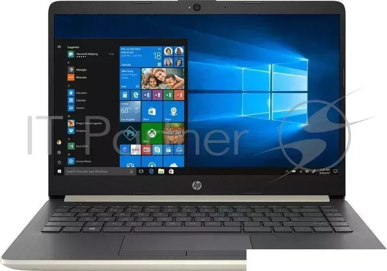 Ноутбук Hewlett-Packard HP 14-cf0016ur Core i7 8550U/8Gb/1Tb/SSD128Gb/AMD Radeon 530 4Gb/14"/IPS/FHD (1920x1080)/Windows 10 64/gold/WiFi/BT/Cam