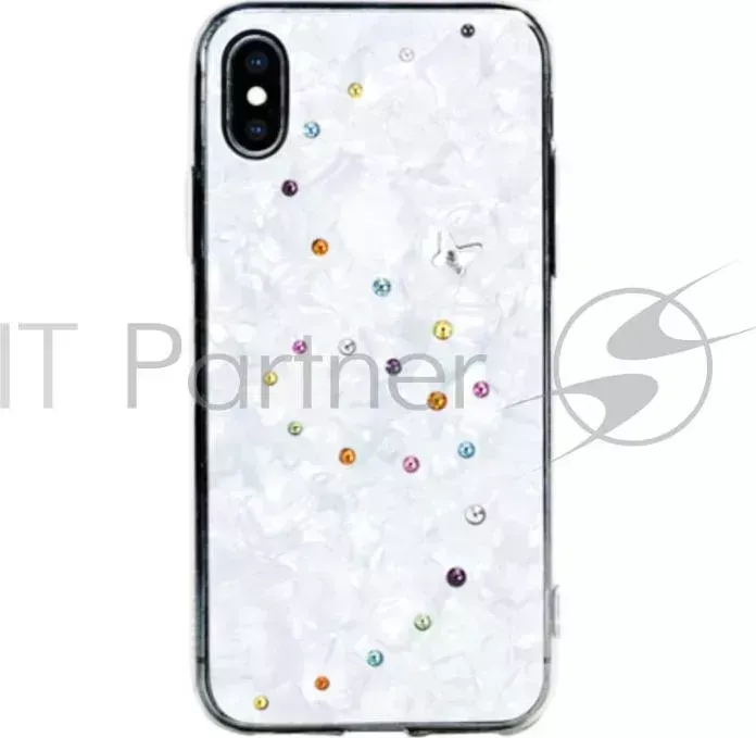 Чехол Bling My Thing для iPhone XS/X, с кристаллами Swarovski. Коллекция Papillon. Дизайн Cotton Candy. Цвет белый