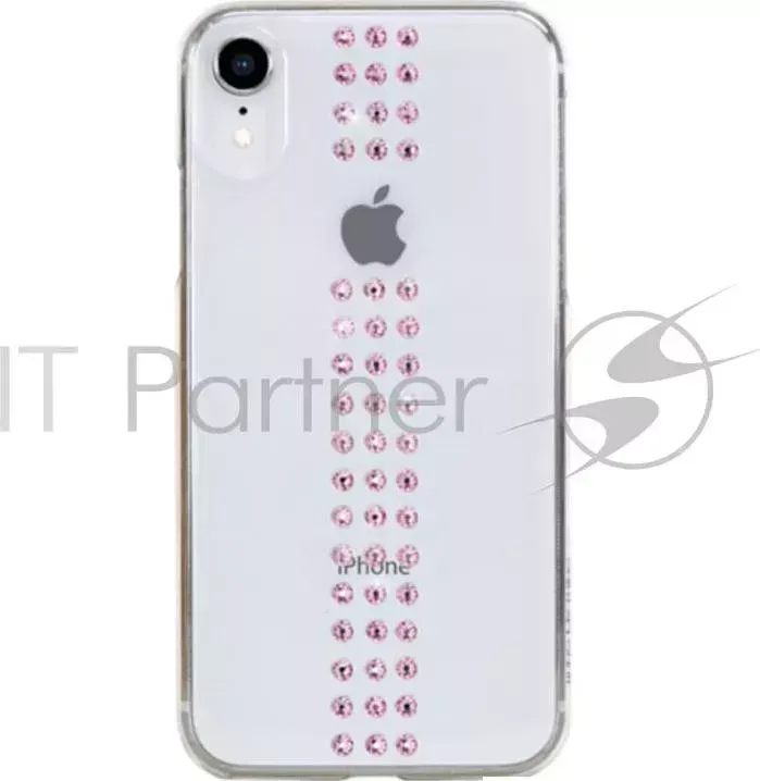 Чехол Bling My Thing для iPhone XR с кристаллами Swarovski. Материал пластик. Коллекция Stripe. Дизайн Light Rose. Цвет прозрачный.
