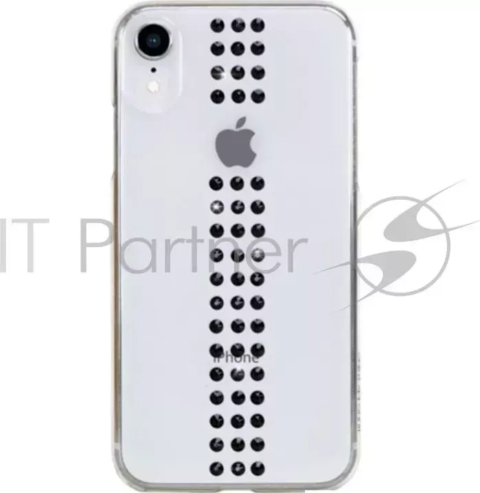 Чехол Bling My Thing для iPhone XR с кристаллами Swarovski. Материал пластик. Коллекция Stripe. Дизайн Jet. Цвет прозрачный.