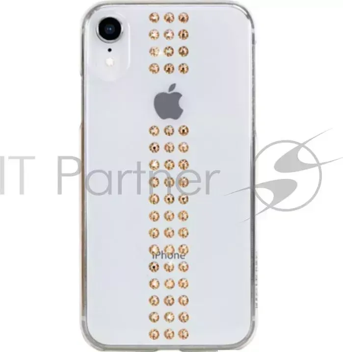 Чехол Bling My Thing для iPhone XR с кристаллами Swarovski. Коллекция Stripe. Дизайн Gold. Цвет прозрачный.