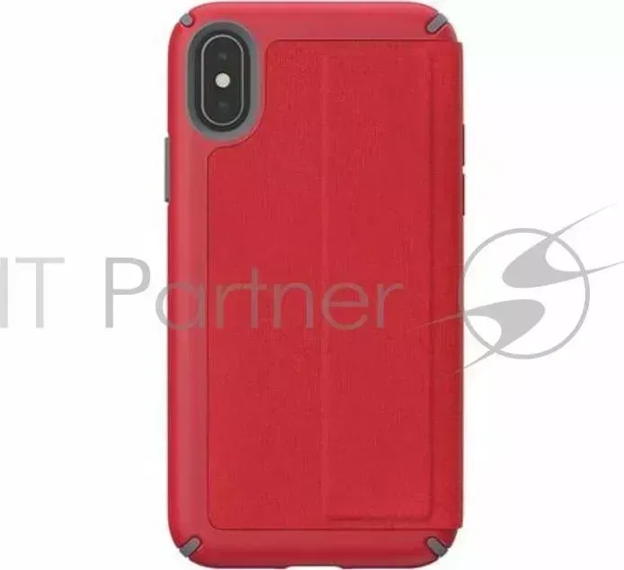 Чехол-книжка Presidio Folio для iPhone XS/X. Материал пластик, полиуретан. Цвет красный/серый. SPECK -