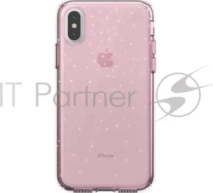 Чехол Presidio Clear + Glitter для iPhone XS/X. Материал пластик. Цвет розовый/золотой. SPECK +