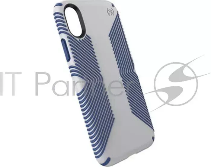 Чехол Speck Presidio Grip для iPhone XS/X. Материал пластик. Цвет серый/синий.