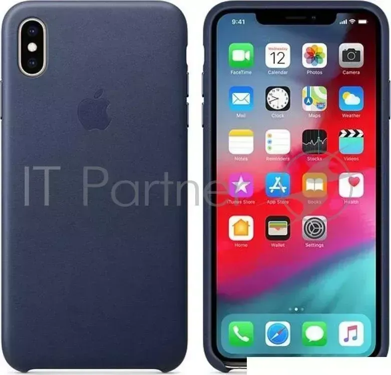 Чехол APPLE Leather Case для iPhone XS Max, цвет Midnight Blue т мно синий