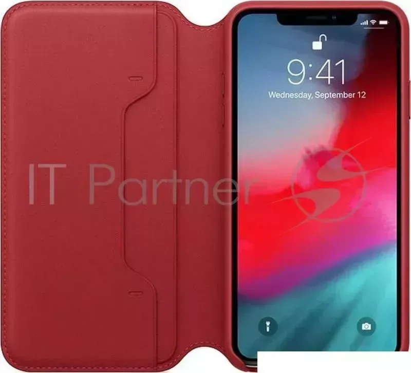 Чехол APPLE Leather Folio для iPhone XS Max, цвет PRODUCT RED красный