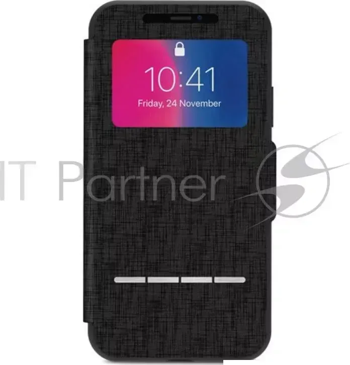 Чехол-книжка MOSHI SenseCover для iPhone X. Материал пластик/полиуретан. Цвет черный.