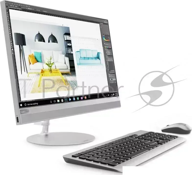 Моноблок LENOVO IdeaCentre AIO520 22IKU 21.5'' FHD 1920x1080 /Intel Core i5 8250U 1.60GHz Quad/4GB/1TB/GMA HD/DVD RW/WiFi/BT4.0/CR/KB MOUSE USB /W10H/1Y/SILVER