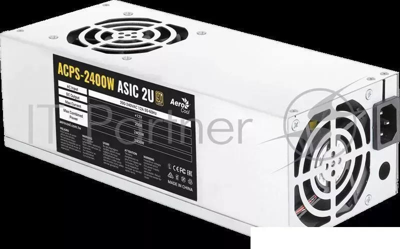 Блок питания для майнинга Aerocool 2400W Retail ACPS-2400W для ASIC , 2U, 350mm (PCI-E 6P + PCI-E 6P) *10, fan 8cm x2, размер 230 x 150 x 86 mm AEROCOOL ACPS , PCI E 6P PCI E 6P x x 86 mm