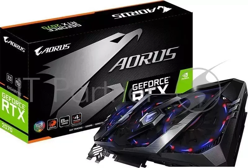 Видеокарта GIGABYTE PCI E GV N2070AORUS 8GC nVidia GeForce RTX 2070 8192Mb 256bit GDDR6 1740/14000/HDMIx1/DPx3/Type Cx1/HDCP Ret