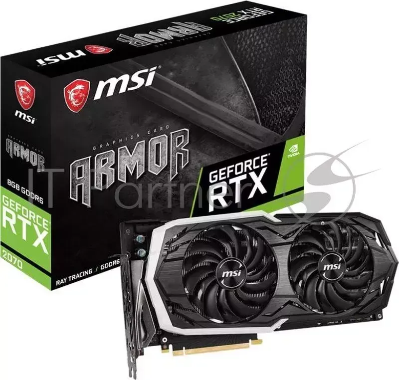 Видеокарта MSI PCI E RTX 2070 ARMOR 8G nVidia GeForce RTX 2070 8192Mb 256bit GDDR6 1410/14000/HDMIx1/DPx3/Type Cx1/HDCP Ret