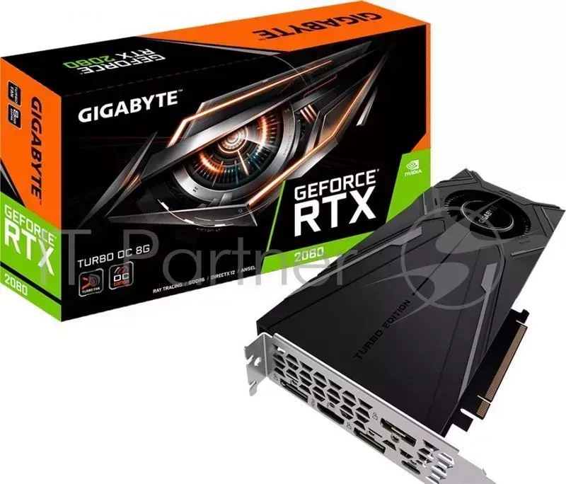 Видеокарта GIGABYTE PCI E GV N2080TURBO OC 8GC nVidia GeForce RTX 2080 8192Mb 256bit GDDR6 1785/14000/HDMIx1/DPx3/Type Cx1/HDCP Ret