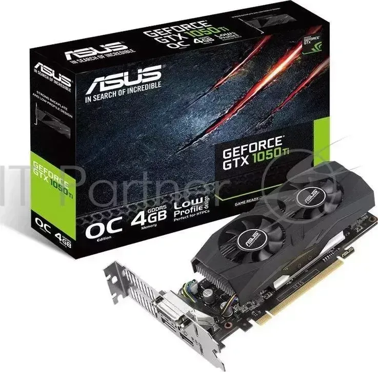 Видеокарта Asus PCI-E GTX1050TI-O4G-LP-BRK nVidia GeForce GTX 1050TI 4096Mb 128bit GDDR5 1303/7008 DVIx1/HDMIx1/DPx1/HDCP Ret