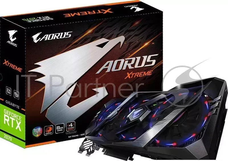 Видеокарта GIGABYTE GeForce RTX2070 AORUS XTREME / 8GB GDDR6 256bit 448GBs 1815MHz 3xDP 3xHDMI USB-C / GV-N2070AORUS X-8GC / RTL GIGABYTE / / GV-N2070 /