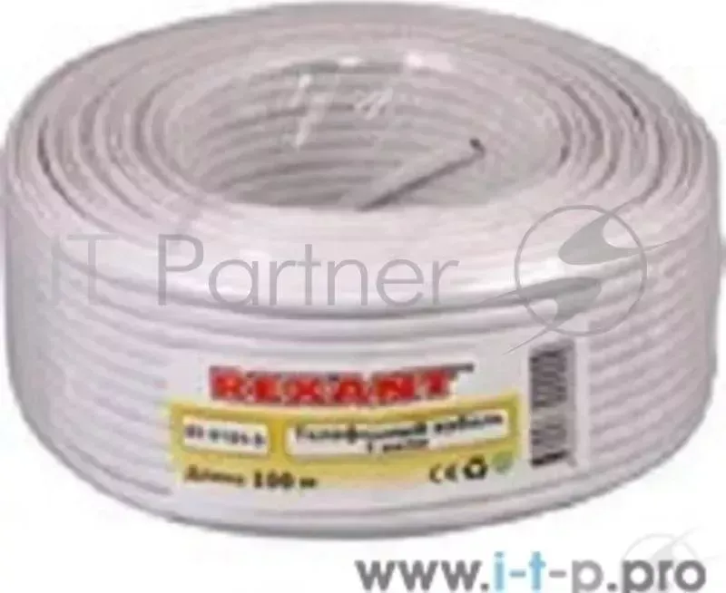 Кабель REXANT (01-5101-3) Кабель телефонный 4 жилы 100м CCA белый (ШТЛП-4) REXANT 4 ШТЛП 4 01 5101 3
