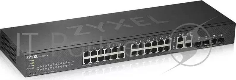 Коммутатор ZYXEL GS1920-24v2 Hybrid Smart switch ZyXEL Nebula Flex, 24xGE, 4xCombo (SFP/RJ-45), silent (fanless), Standalone / cloud management