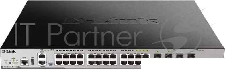 Коммутатор D-LINK DGS-3630-28PC/A1ASI Управляемый стекируемый 3 уровня с 20 портами 10/100/1000Base-T, 4 комбо‑портами 100/1000Base-T/SFP и