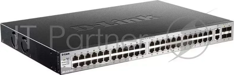Коммутатор D-LINK DGS-3130-54TS/A1A Управляемый стекируемый 3 уровня с 48 портами 10/100/1000Base-T, 2 портами 10GBase-T и 4 портами 10GBas