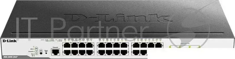 Коммутатор D-LINK Switch DGS-3000-28LP/B1A Управляемый 2 уровня с 24 портами 10/100/1000Base-T и 4 портами 1000Base-X SFP (24 порта с подде